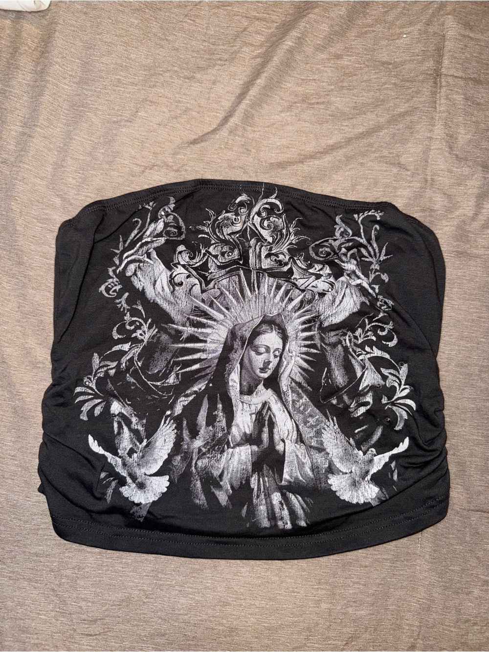 Virgin Mary Graphic Tube Top
